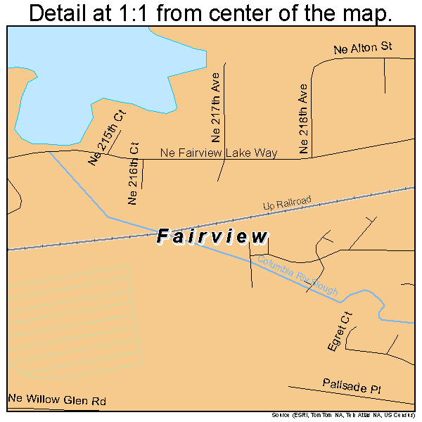 Fairview, Oregon road map detail