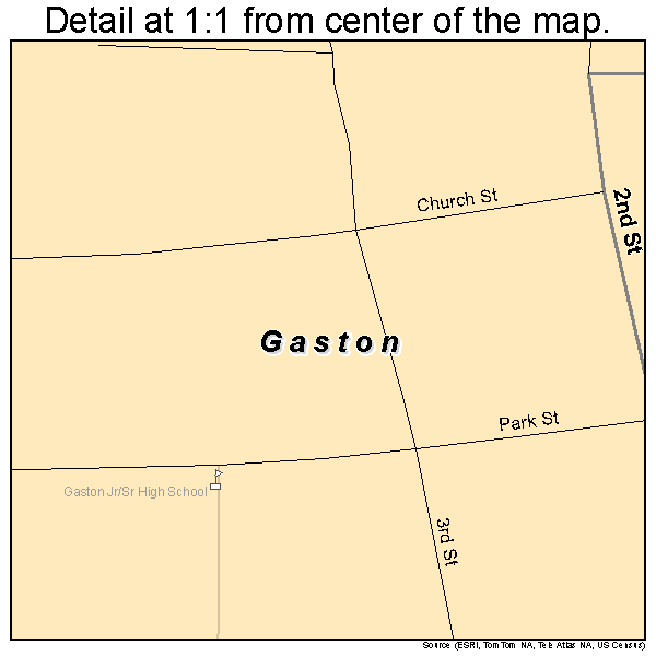 Gaston, Oregon road map detail