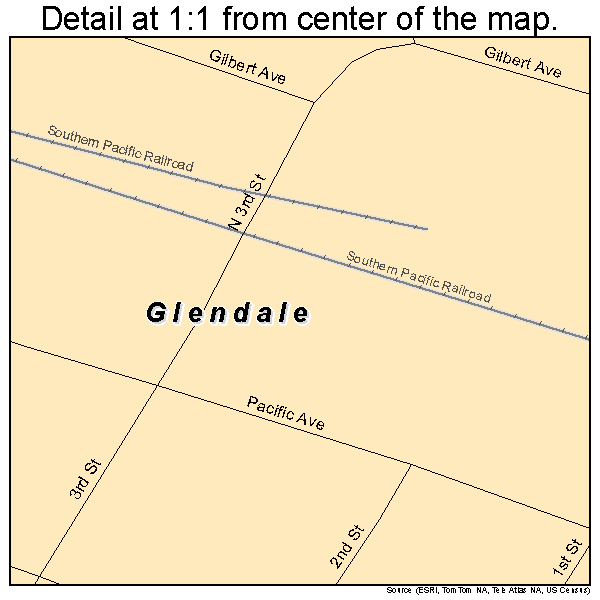 Glendale, Oregon road map detail