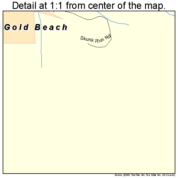 Gold Beach, Oregon road map detail