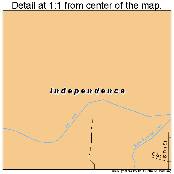 Independence, Oregon road map detail