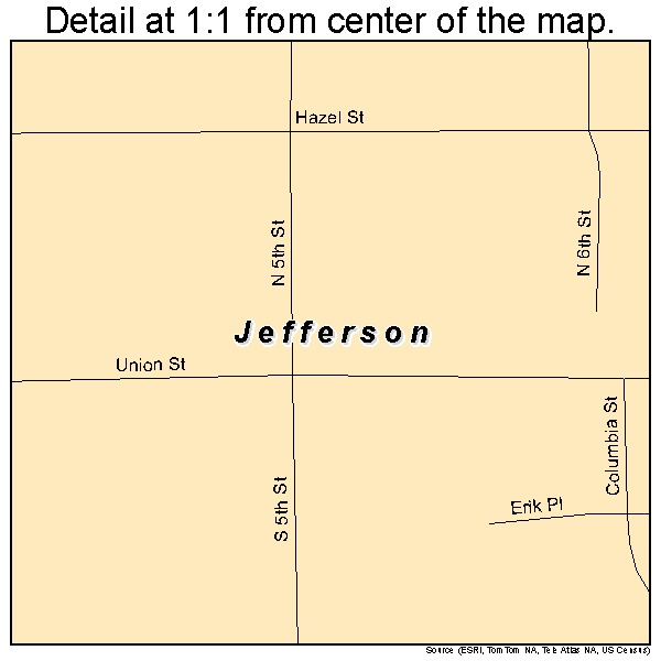Jefferson, Oregon road map detail