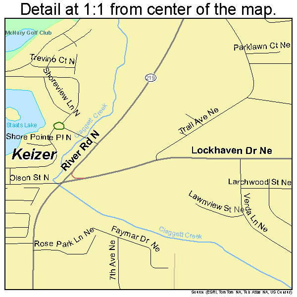 Keizer, Oregon road map detail