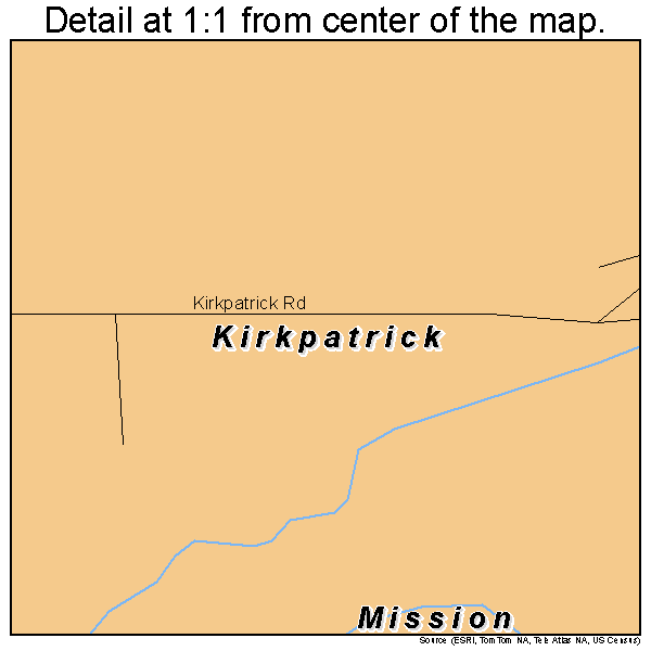 Kirkpatrick, Oregon road map detail