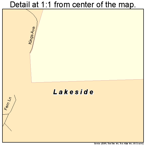 Lakeside, Oregon road map detail
