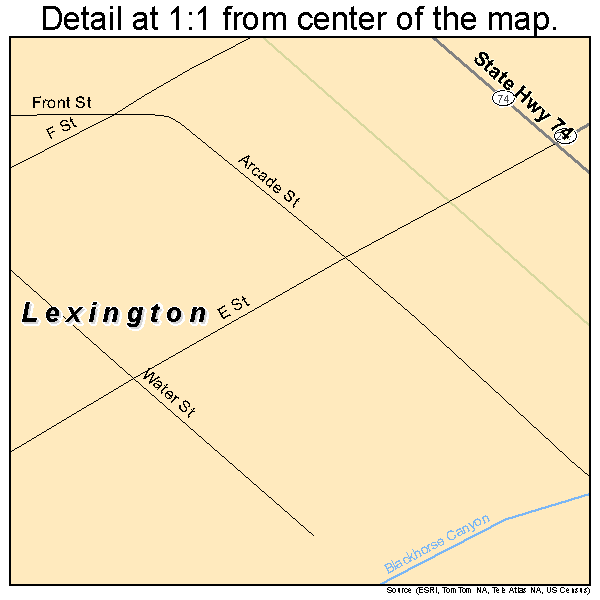 Lexington, Oregon road map detail