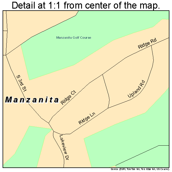 Manzanita, Oregon road map detail