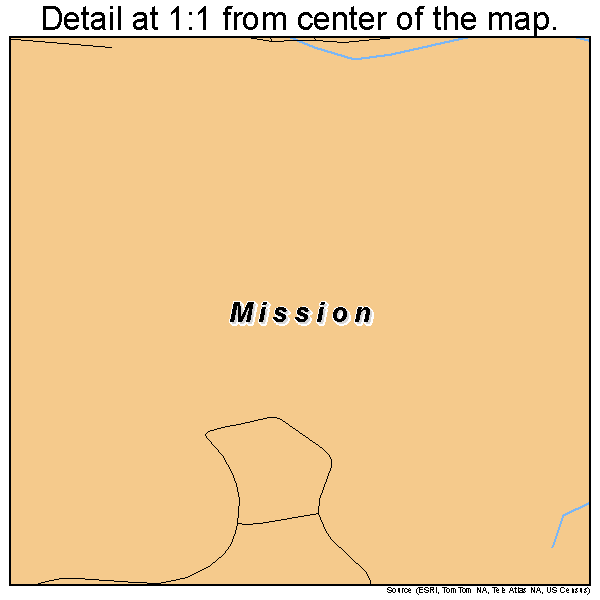 Mission, Oregon road map detail
