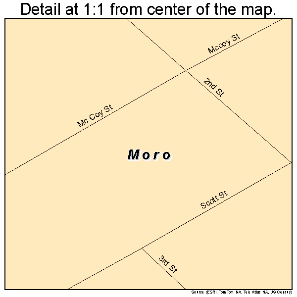 Moro, Oregon road map detail