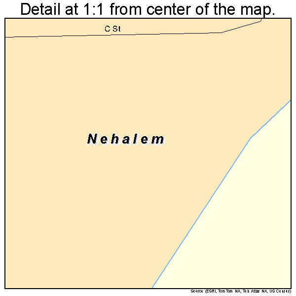Nehalem, Oregon road map detail