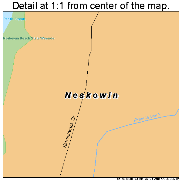Neskowin, Oregon road map detail