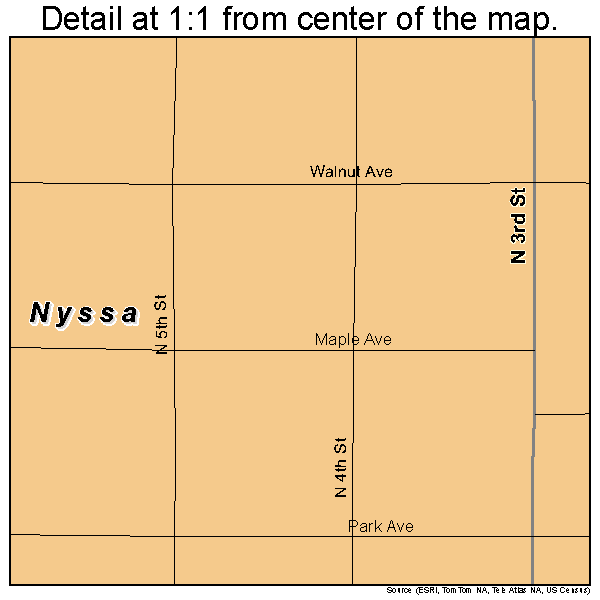 Nyssa, Oregon road map detail