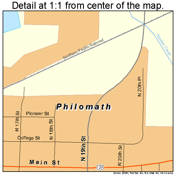 Philomath, Oregon road map detail