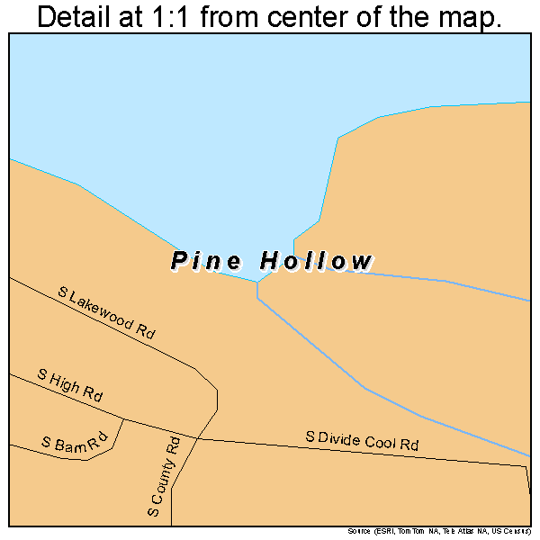 Pine Hollow, Oregon road map detail