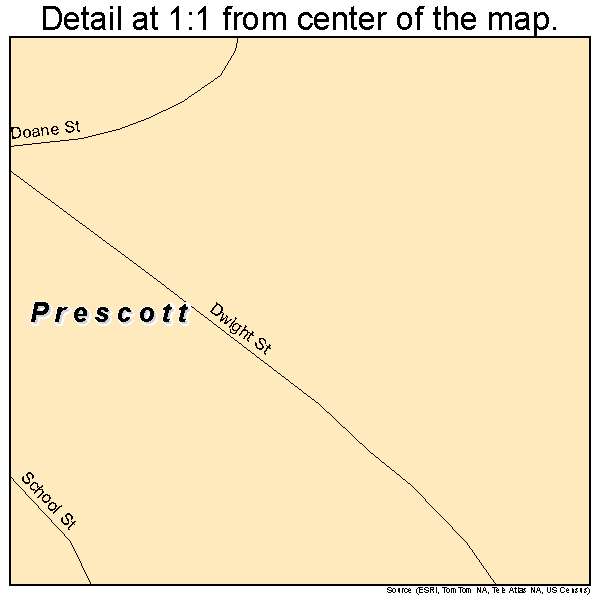 Prescott, Oregon road map detail