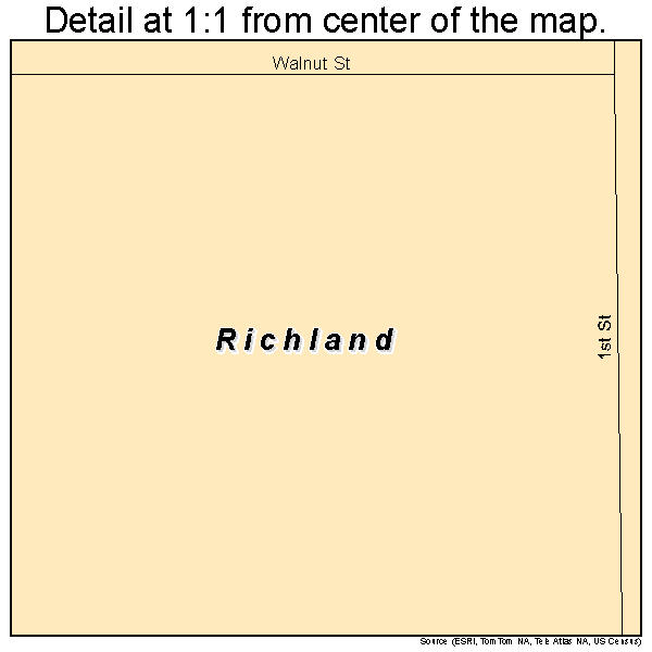 Richland, Oregon road map detail