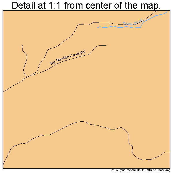 Roseburg North, Oregon road map detail