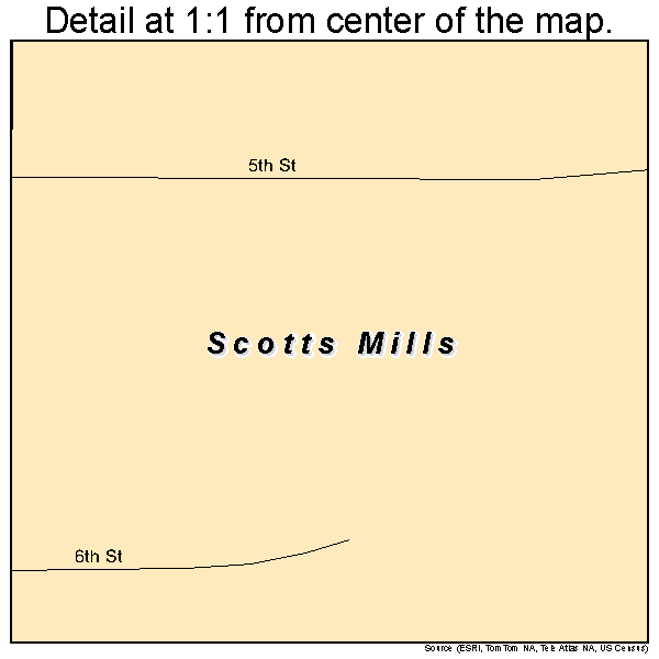 Scotts Mills, Oregon road map detail
