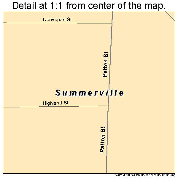 Summerville, Oregon road map detail