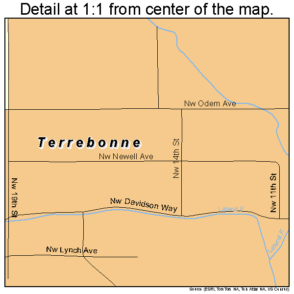 Terrebonne, Oregon road map detail