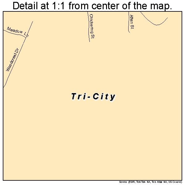 Tri-City, Oregon road map detail