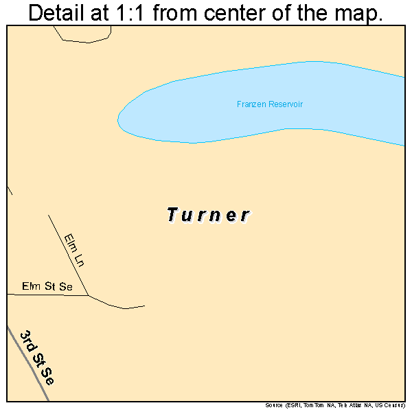 Turner, Oregon road map detail