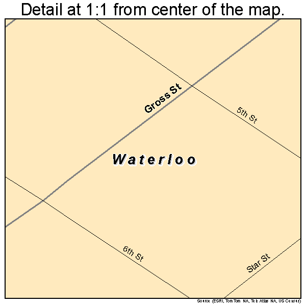 Waterloo, Oregon road map detail