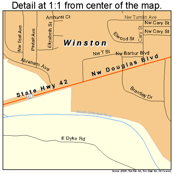 Winston Oregon Street Map 4183400