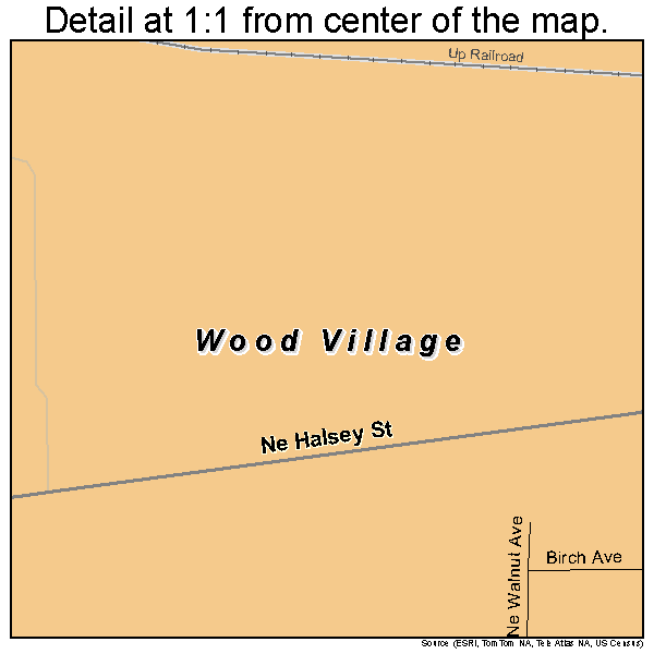 Wood Village, Oregon road map detail