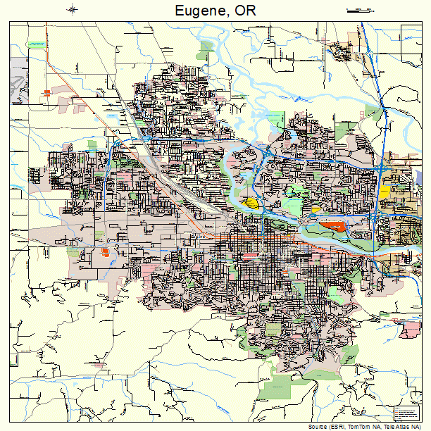 Eugene, OR street map