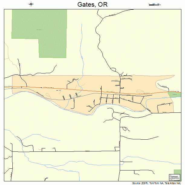 Gates, OR street map
