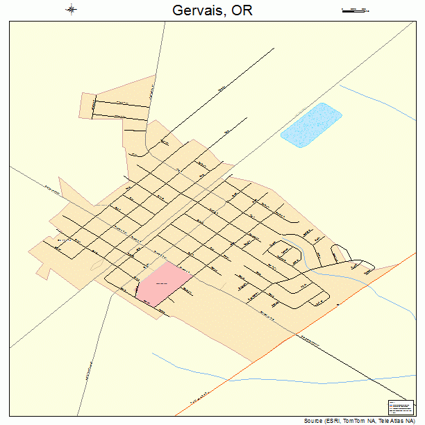 Gervais, OR street map