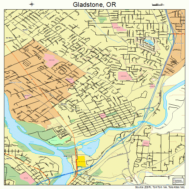 Gladstone, OR street map