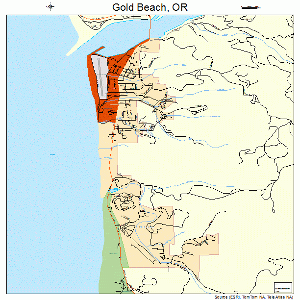 Gold Beach, OR street map