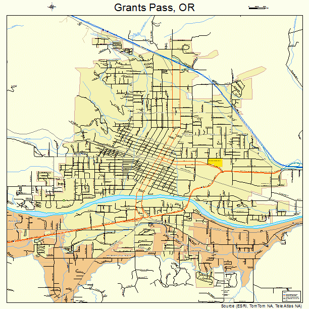 Grants Pass, OR street map