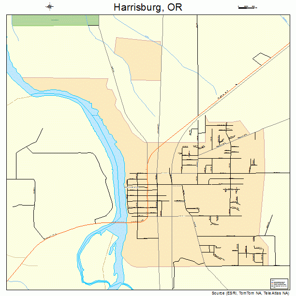 Harrisburg, OR street map