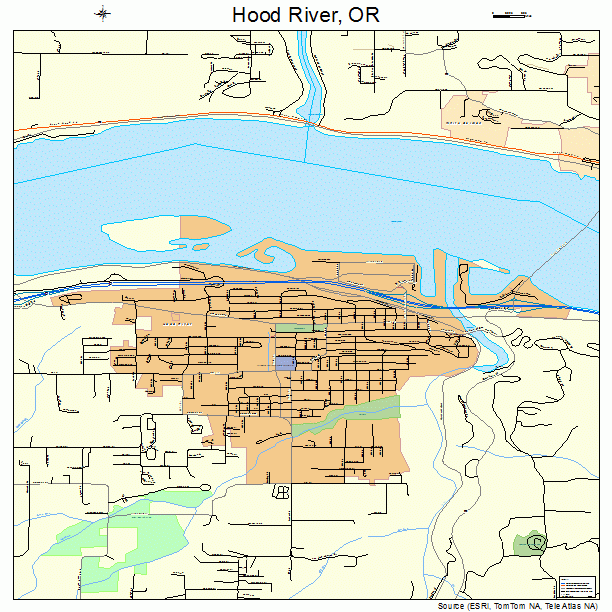 Hood River, OR street map