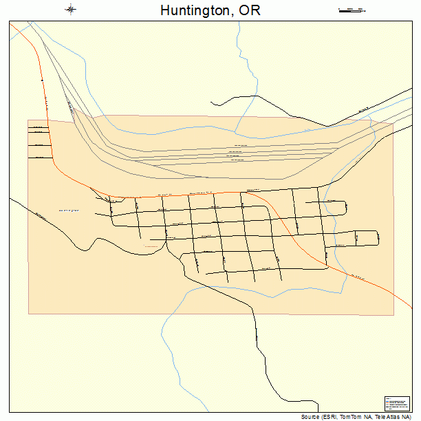 Huntington, OR street map