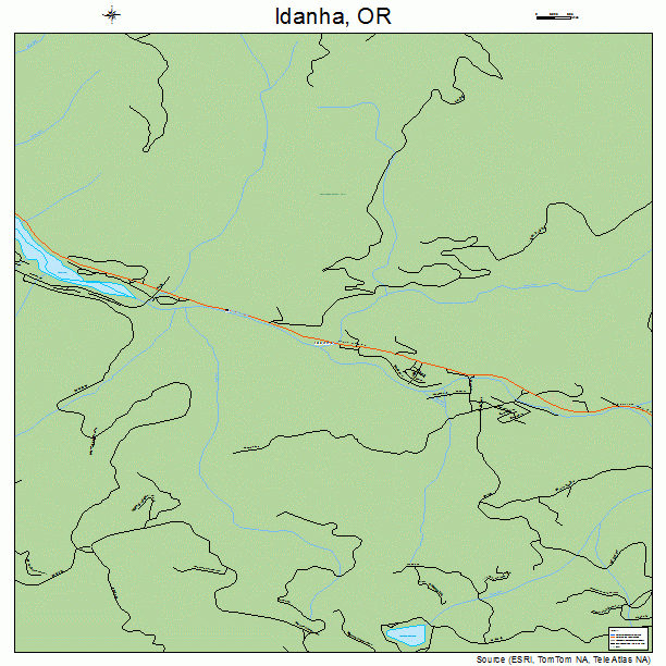 Idanha, OR street map