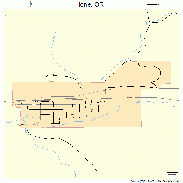 Ione, OR street map