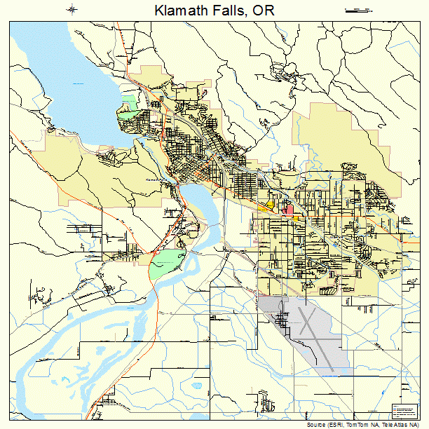 Klamath Falls, OR street map
