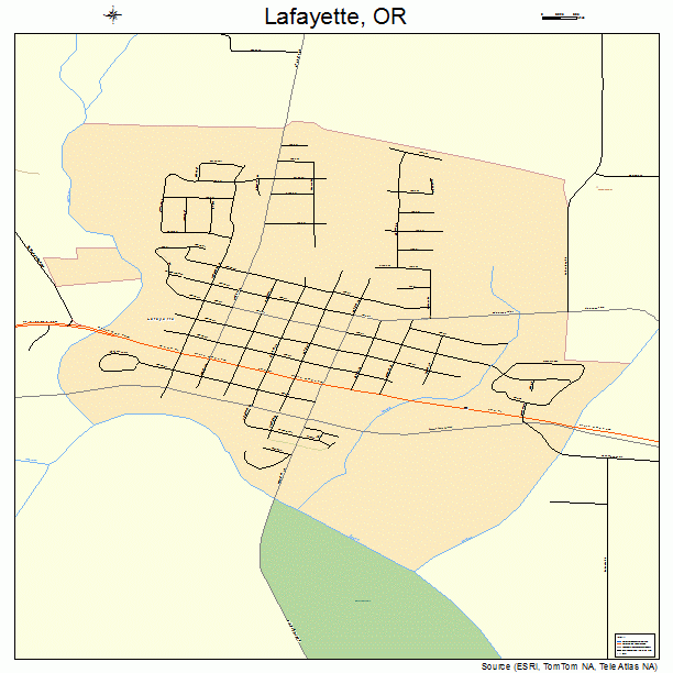 Lafayette, OR street map