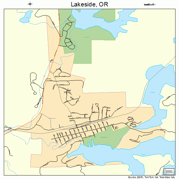 Lakeside, OR street map