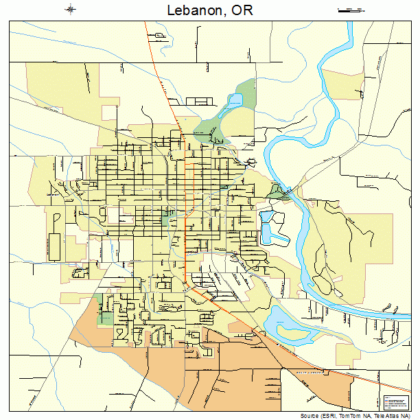 Lebanon, OR street map