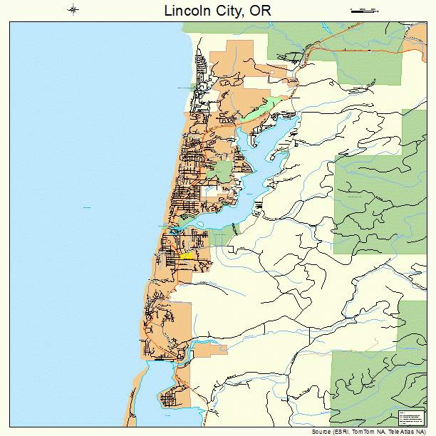 Lincoln City, OR street map