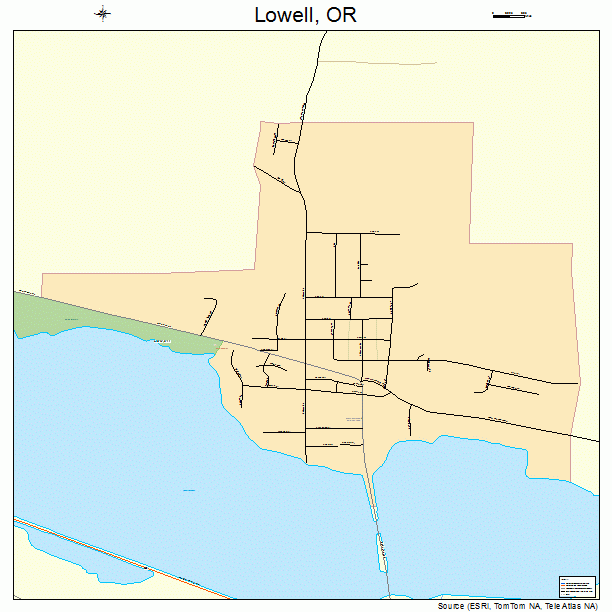 Lowell, OR street map