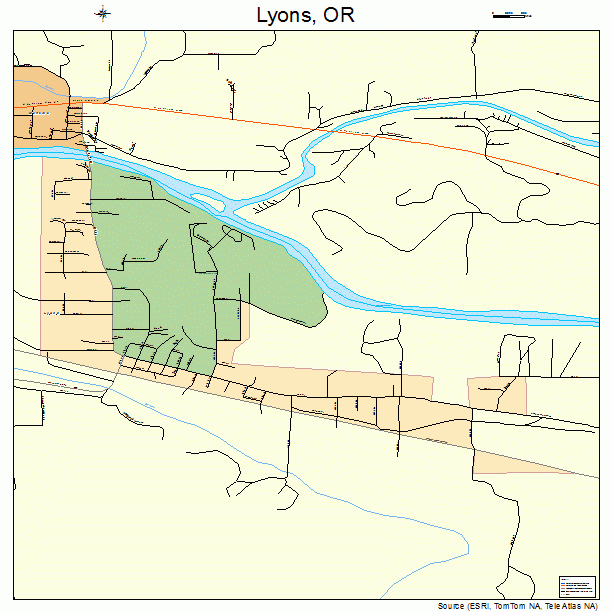 Lyons, OR street map