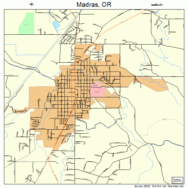 Madras, OR street map