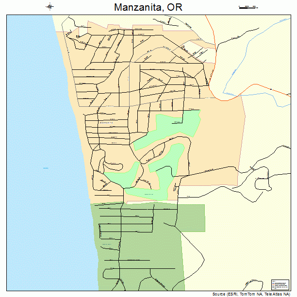 Manzanita, OR street map