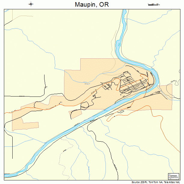 Maupin, OR street map